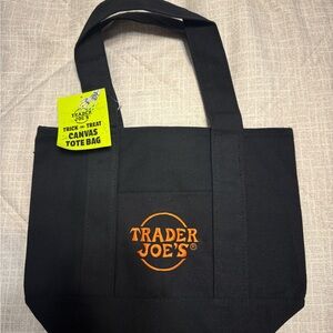 Trader Joe's Black Canvas Tote Bag